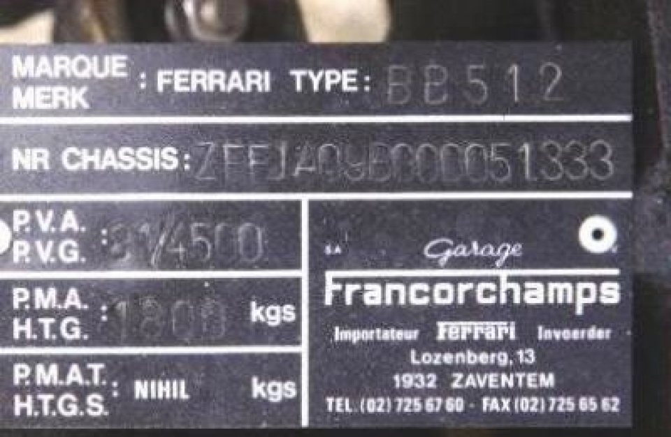 1984 FERRARI 512 BB 1984 FERRARI 512 BB